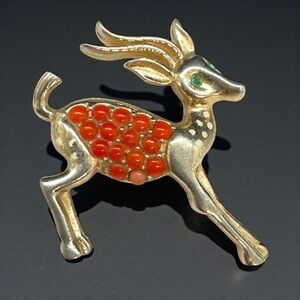 Vintage Hallmarked Barclay Antelope/Deer Brooch